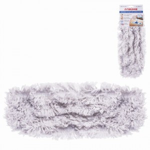 Насадка МОП плоская 40 см д/швабры, карманы (ТИП К) хлопок (ворс 4,5 см) ЛАЙМА "Бюджет", 603115