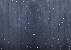 Гирлянда-занавес ул. Св/д дождь 160LED бел. 2x0,8м/20нит., 8реж. IP44, 10W 235-105 Neon Night