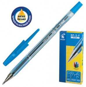Ручка шарик. на масл. осн. PILOT BP-S-F, 0,32мм, синяя, корпус прозр., граненый,  141850