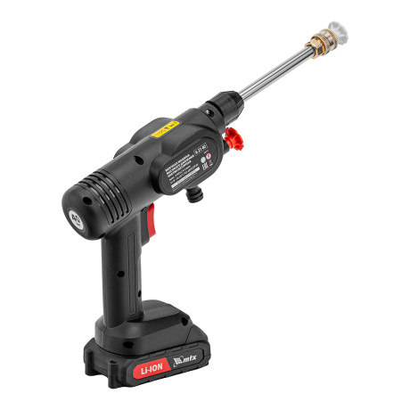 Моечная машина высокого давления аккумуляторная А-21-02, 40 бар, 4 л/мин, Li-ion 21 В, 2 акк.// MTX