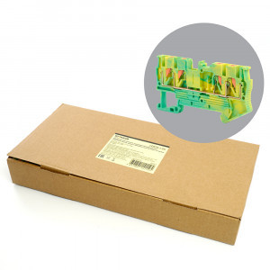 Stekker зажим самозажимной 4-х проводный проходной ЗНИ 2,5мм2 LD574-1-25 (JXB PT 2,5)желт.зел. 49261