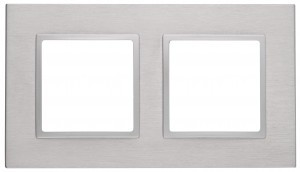 ЭРА 14 Elegance рамка СУ 2 мест.металл, алюминий+алюм 14-5202-03 5817