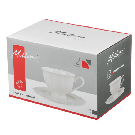 Набор чайный 12 пр., 175мл, MILLIMI, Лаура, фарфор