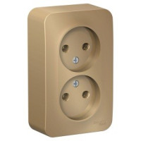 Systeme Electric BLANCA роз. ОУ 2 мест. 16А титан (пл.осн., изол.пл.) BLNRA000214 (10!)