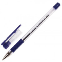 Ручка шарик. BRAUBERG "X-Writer", узел 0,7мм, линия 0,35мм, рез. упор, синяя 142403