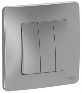 Systeme Electric BLANCA выкл. СУ 3 кл. 10А алюм. (пл.осн.) BLNVS100503 (5!)