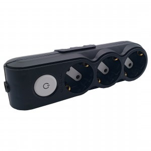 OVIVO Колодка 3гн. (земля), выкл, суппорт, черный 700-080000-123