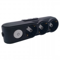 OVIVO Колодка 3гн. (земля), выкл, суппорт, черный 700-080000-123