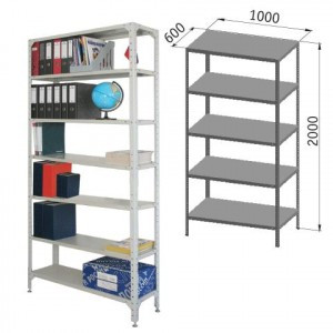 Стеллаж металлический УНИВЕРСАЛ (в 2010*ш 1000*г 600мм), 5 полок в комплекте, регулир. опоры, 290243