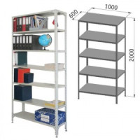 Стеллаж металлический УНИВЕРСАЛ (в 2010*ш 1000*г 600мм), 5 полок в комплекте, регулир. опоры, 290243