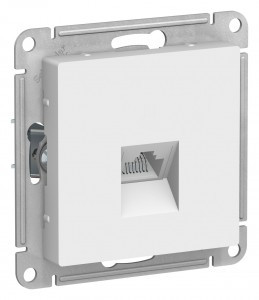 Systeme Electric AtlasDesign мех. роз. комп. СУ 1 мест. бел. Antibact.(пл.осн., RJ45) ATN000183(10!)