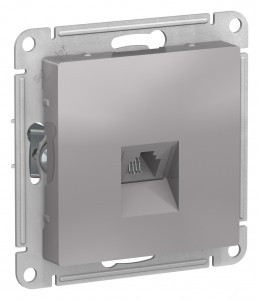 Systeme Electric AtlasDesign мех. роз. телеф. СУ 1 мест. алюм. (пл.осн., RJ11) ATN000381 (10!)