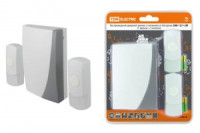 TDM ЗББ-12/1-2М звонок беспроводной 100м, 2 мелодии, 2хАА/R6, 2 кнопки, IP44 SQ1901-0006