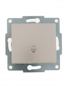 Lezard KARINA мех. кнопка звонка СУ 1 кл. 10А жемчужно-бел. перламутр (корп. ABS) 707-3088-103