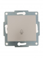 Lezard KARINA мех. кнопка звонка СУ 1 кл. 10А жемчужно-бел. перламутр (корп. ABS) 707-3088-103