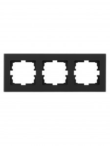 Lezard VESNA рамка акрил СУ 3 мест., гориз., черная матовая 742-5980-148