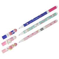 Ручка гелевая стираемая MESHU "Friendsberry" синяя, 0,5мм, корпус ассорти, с топпером Арт.362464