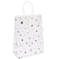 Пакет подарочный с кручеными ручками L 24x10,5x32 см, "Звездочки"