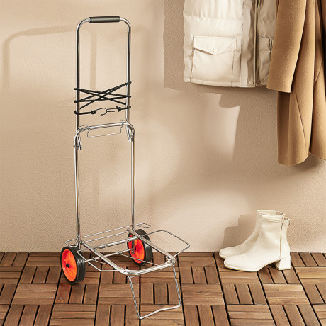 Тележка для сумок тм VETTA, металл, грузоподъемность 40кг, 95х35х46см, колеса d14см, хром