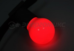 Лампа св/д Neon Night шар G45 E27 1W 3LED красная матовая (д/гирлянды "Белт Лайт") 405-112