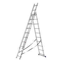 Лестница, 3 х 10 ступеней, алюминиевая, трехсекционная, Сибртех