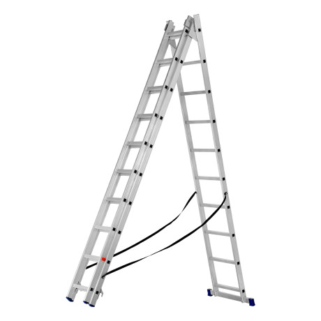 Лестница, 3 х 10 ступеней, алюминиевая, трехсекционная, Сибртех