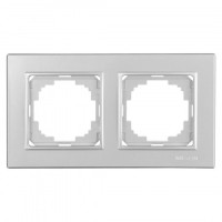 Nilson рамка 2 мест. ALEGRA  серебро 25130092