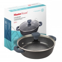 Сотейник литой алюминий с крышкой Шеф Андреа 2,5л(1,7мм),бакел.ручка,д/всех плит 75346 Master House