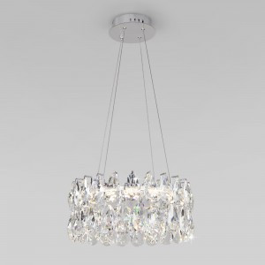 Bogate's св-к подвесной с хруст. 55W 4686lm 2K-4K-6K 450х450х830 прозр./хром Marvel 90370/1 a065694