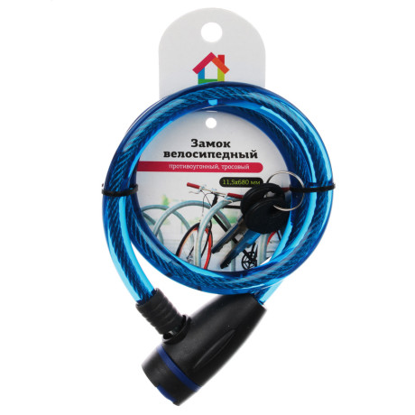 VETTA Замок велосипедный противоугонный тросовый 11,5x680мм, металл, пластик, 3 цвета,187