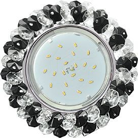 Ecola GX53 H4 св-к Стекло Круг с хрусталиками прозрачный и черный хром 56x120 FB53RYECB (10!)