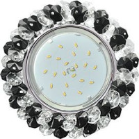 Ecola GX53 H4 св-к Стекло Круг с хрусталиками прозрачный и черный хром 56x120 FB53RYECB (10!)