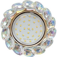 Ecola GX53 H4 5342 св-к Стекло Круг больш. хрусталики Прозр.искристый/Зол. 56x125 FM53RVECB (10!)