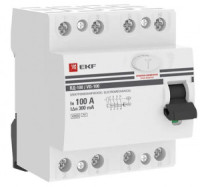 EKF PROxima выкл. дифферинциальн УЗО ВД-100 4P 100А 300мА тип AC 4,5кА эл-мех elcb-4-100-300-em-pro