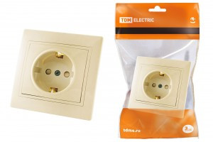 TDM Таймыр роз. СУ 1 мест. 16А сл. кость (керам. осн., земля, шторки) (10!) SQ1814-0116