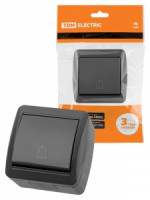 TDM Селигер выкл. ОУ 1 кл. кнопка звонка IP44 6А серая SQ1818-0116
