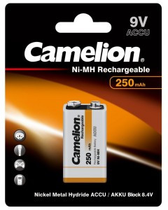 Ак-р Camelion 6F22 250mAh 9V Ni-MH BL1