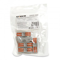 STEKKER клемма СМК проходная с рычагом LD222-422 2х(0,08-2,5(4)мм2) 32A (уп.5шт, цена за уп) 39486