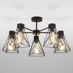 EUROSVET Люстра 5x60W 560х330 металл чёрный Trappola 70107/5