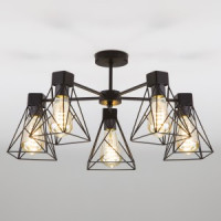 EUROSVET Люстра 5x60W 560х330 металл чёрный Trappola 70107/5