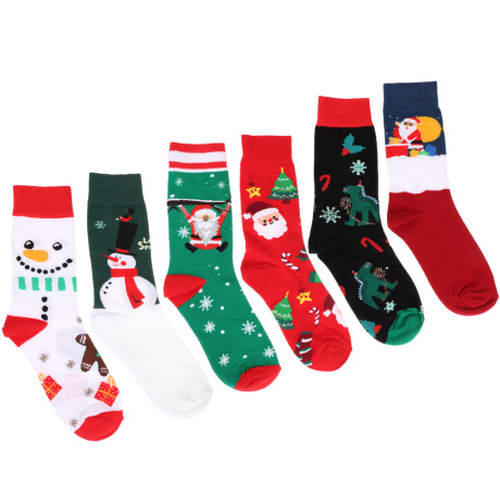 GALANTE Носки новогодние, р.25-27, 80% хлопок, 20% эластан, разноцветные