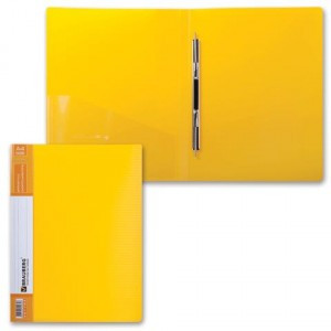 Папка с мет. скоросш. и внутр. карм. BRAUBERG "Contract" желтая, до 100 листов, 0,7мм, бизнес-класс