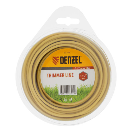 Леска для триммера круглая, 2,7мм х 15м, блистер, Россия Denzel