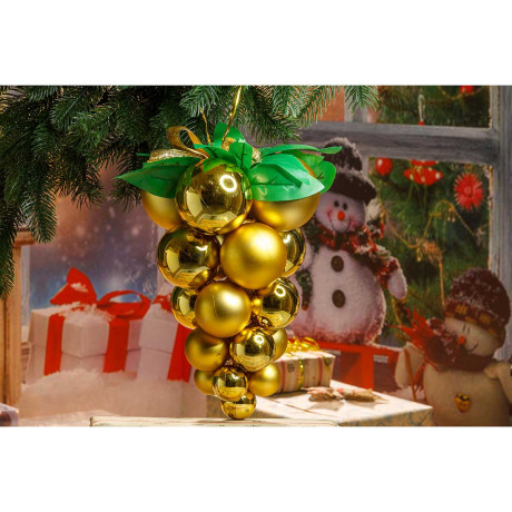 Подвеска из шаров Т037-2 Виноград 30см Золото х24