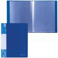 Папка  10 вклад. BRAUBERG &quot;Стандарт&quot; синяя, 0,5мм