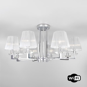 EUROSVET Люстра E14 8x40W 900x440 металл/серебро/хром/прозрачный Alegria 60125/8 a053976