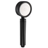 RAIN Лейка для душа, 3 режима, вращение 360гр., кнопка стоп, фильтр, 80мм, черный