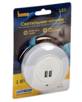 IEK Ночник св/д 001 круг USB датчик осв. 220В 90х90х80 LDNN5-001-SQ-P-00-S-K01