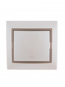 "Lezard Мира выкл. СУ 1 кл. 10А перламутр с коричн. вставкой (корпус PC) 701-3031-100
