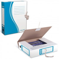 Папка архивная с завязками, микрогофрокартон, 75 мм, до 700 листов, синяя, BRAUBERG, 124853